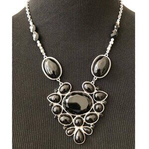 Cato Black & Silver Elegance Adjustable Length Statement Necklace